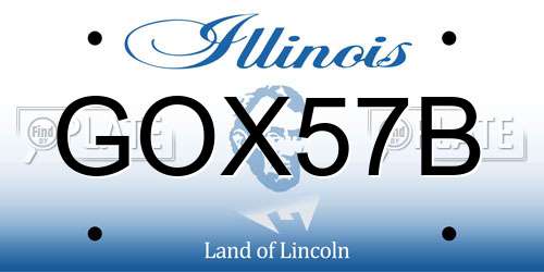 GOX57B Illinois License Plate