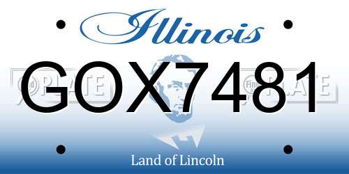 GOX7481 Illinois License Plate