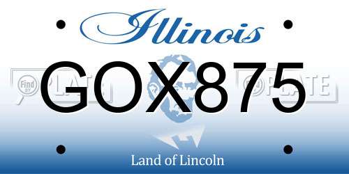 GOX875 Illinois License Plate