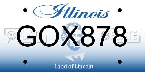 GOX878 Illinois License Plate