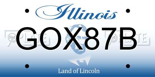 GOX87B Illinois License Plate