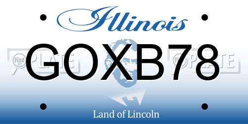 GOXB78 Illinois License Plate