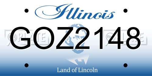 GOZ2148 Illinois License Plate