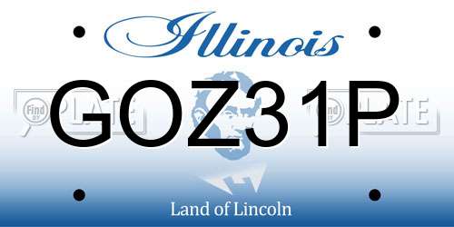 GOZ31P Illinois License Plate