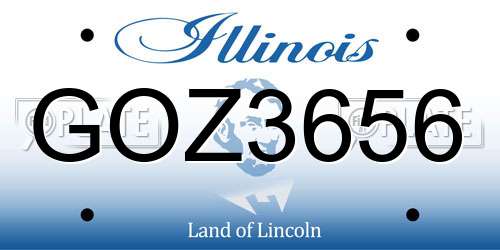 GOZ3656 Illinois License Plate