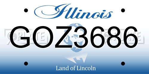 GOZ3686 Illinois License Plate