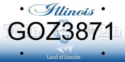GOZ3871 Illinois License Plate