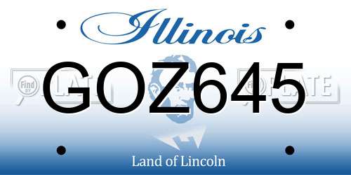 GOZ645 Illinois License Plate