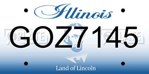 GOZ7145 Illinois License Plate