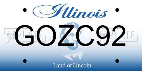 GOZC92 Illinois License Plate