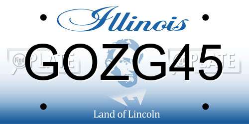 GOZG45 Illinois License Plate