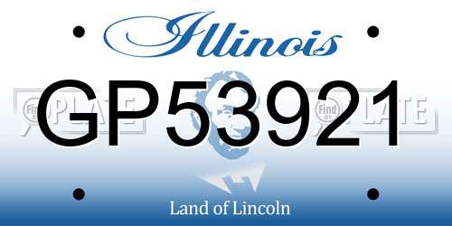 GP53921 Illinois License Plate