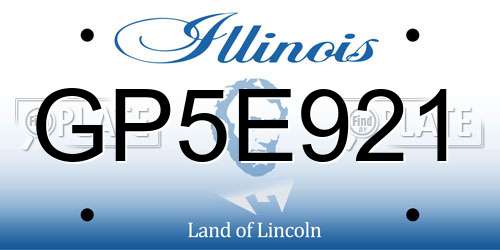 GP5E921 Illinois License Plate