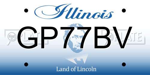 GP77BV Illinois License Plate
