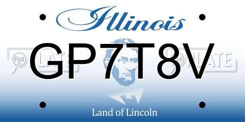 GP7T8V Illinois License Plate