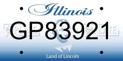 GP83921 Illinois License Plate