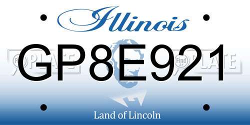 GP8E921 Illinois License Plate