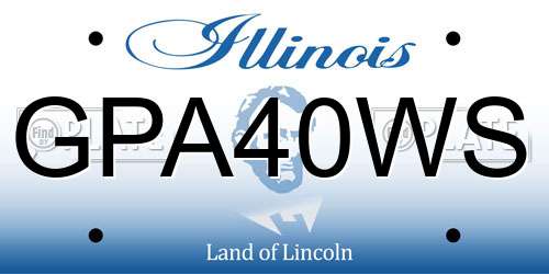 GPA40WS Illinois License Plate