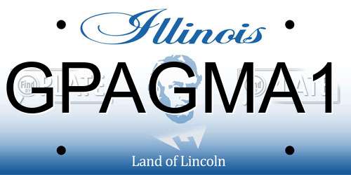 GPAGMA1 Illinois License Plate