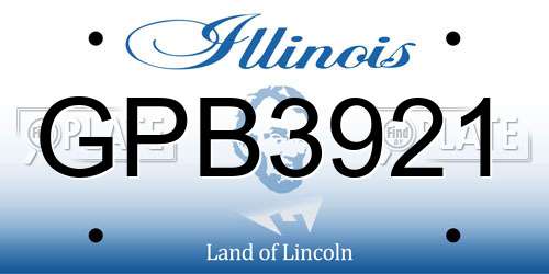 GPB3921 Illinois License Plate
