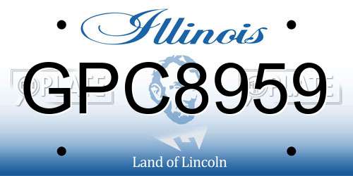 GPC8959 Illinois License Plate
