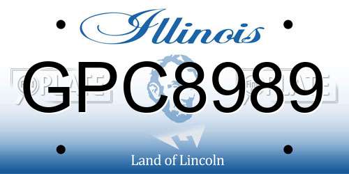 GPC8989 Illinois License Plate