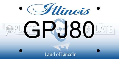 GPJ80 Illinois License Plate