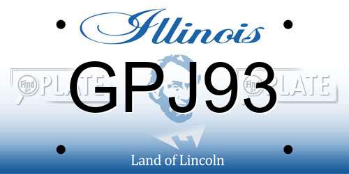 GPJ93 Illinois License Plate
