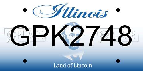 GPK2748 Illinois License Plate