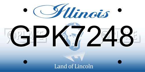 GPK7248 Illinois License Plate