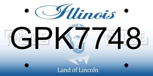 GPK7748 Illinois License Plate