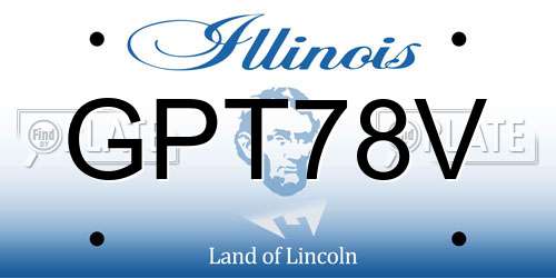 GPT78V Illinois License Plate