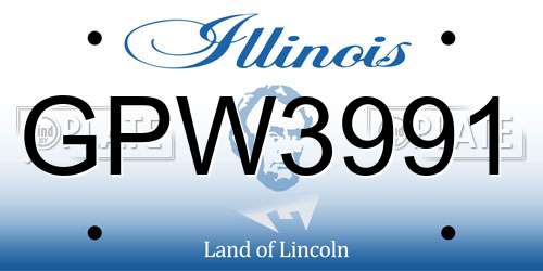 GPW3991 Illinois License Plate