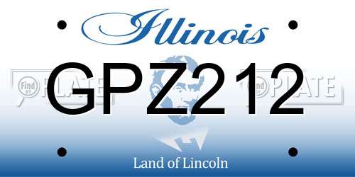 GPZ212 Illinois License Plate