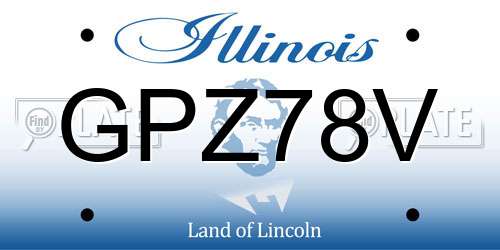 GPZ78V Illinois License Plate