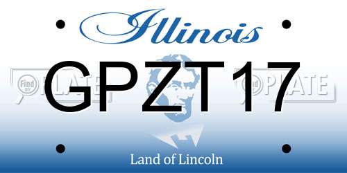 GPZT17 Illinois License Plate