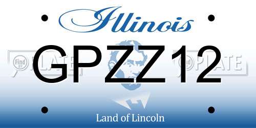 GPZZ12 Illinois License Plate