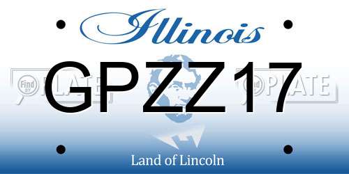 GPZZ17 Illinois License Plate
