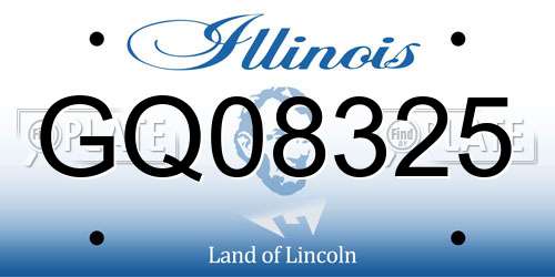 GQ08325 Illinois License Plate