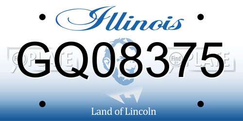 GQ08375 Illinois License Plate