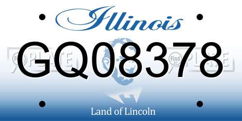 GQ08378 Illinois License Plate
