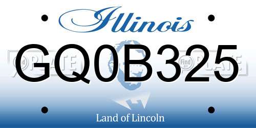 GQ0B325 Illinois License Plate