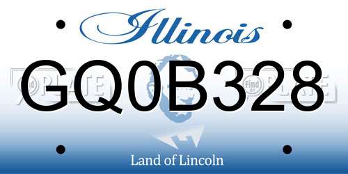GQ0B328 Illinois License Plate