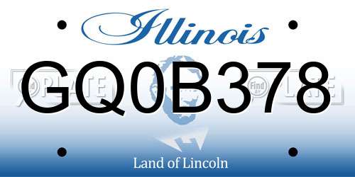 GQ0B378 Illinois License Plate