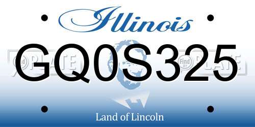 GQ0S325 Illinois License Plate
