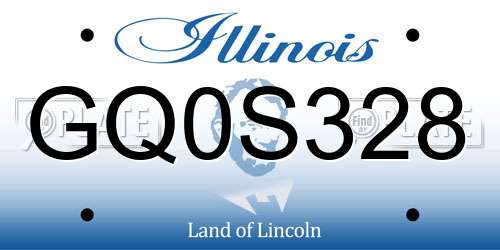 GQ0S328 Illinois License Plate