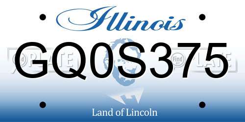 GQ0S375 Illinois License Plate