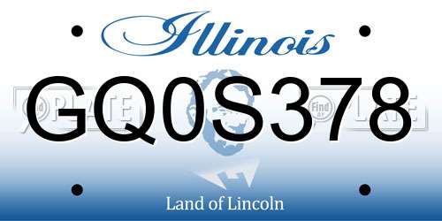 GQ0S378 Illinois License Plate