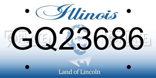 GQ23686 Illinois License Plate