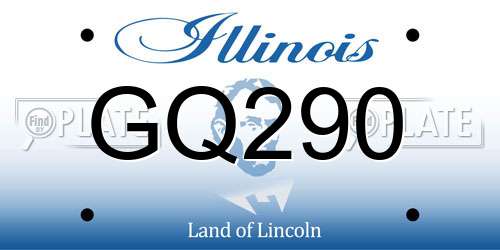 GQ290 Illinois License Plate